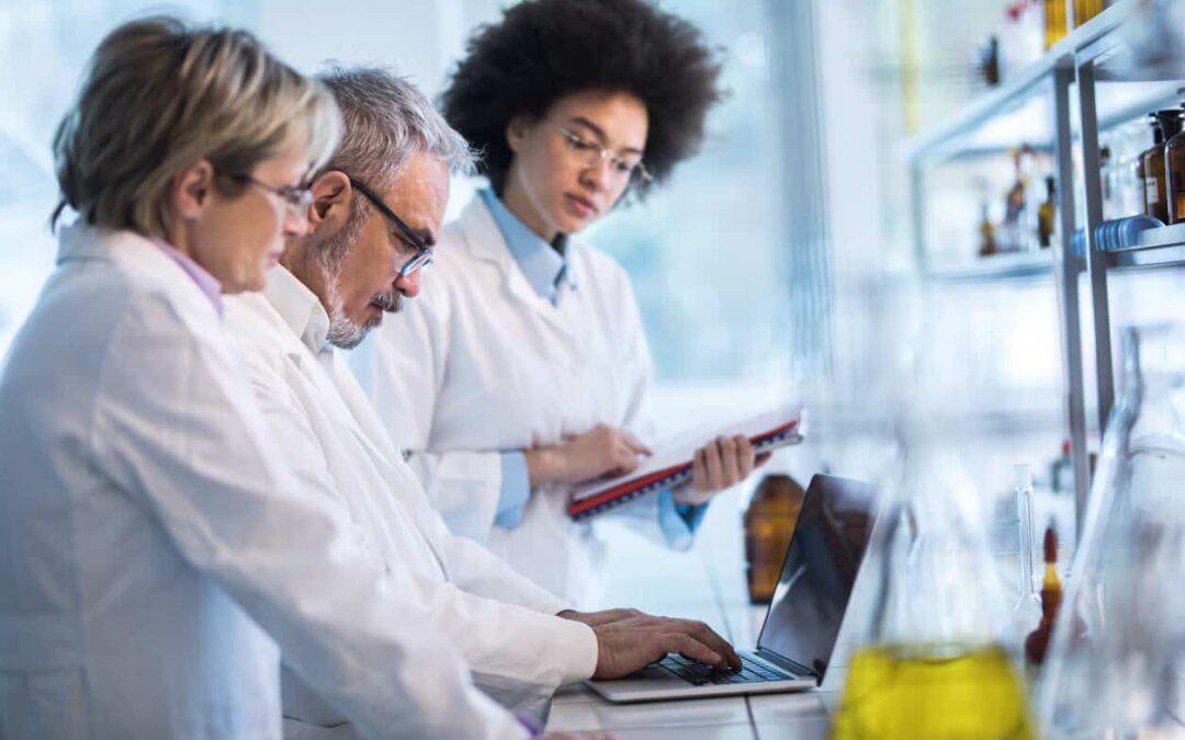 People working in lab