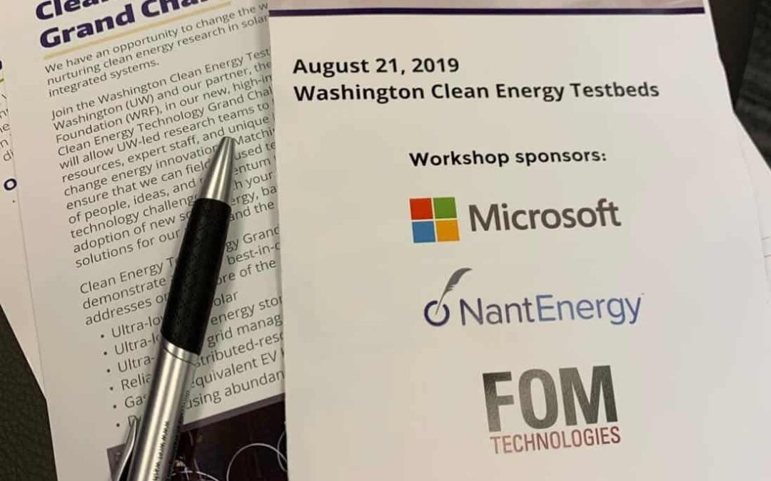 Workshop participation - sponsored by FOM Technologies, Microsoft and NantEnergy